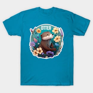 Otter Water Colour Art T-Shirt